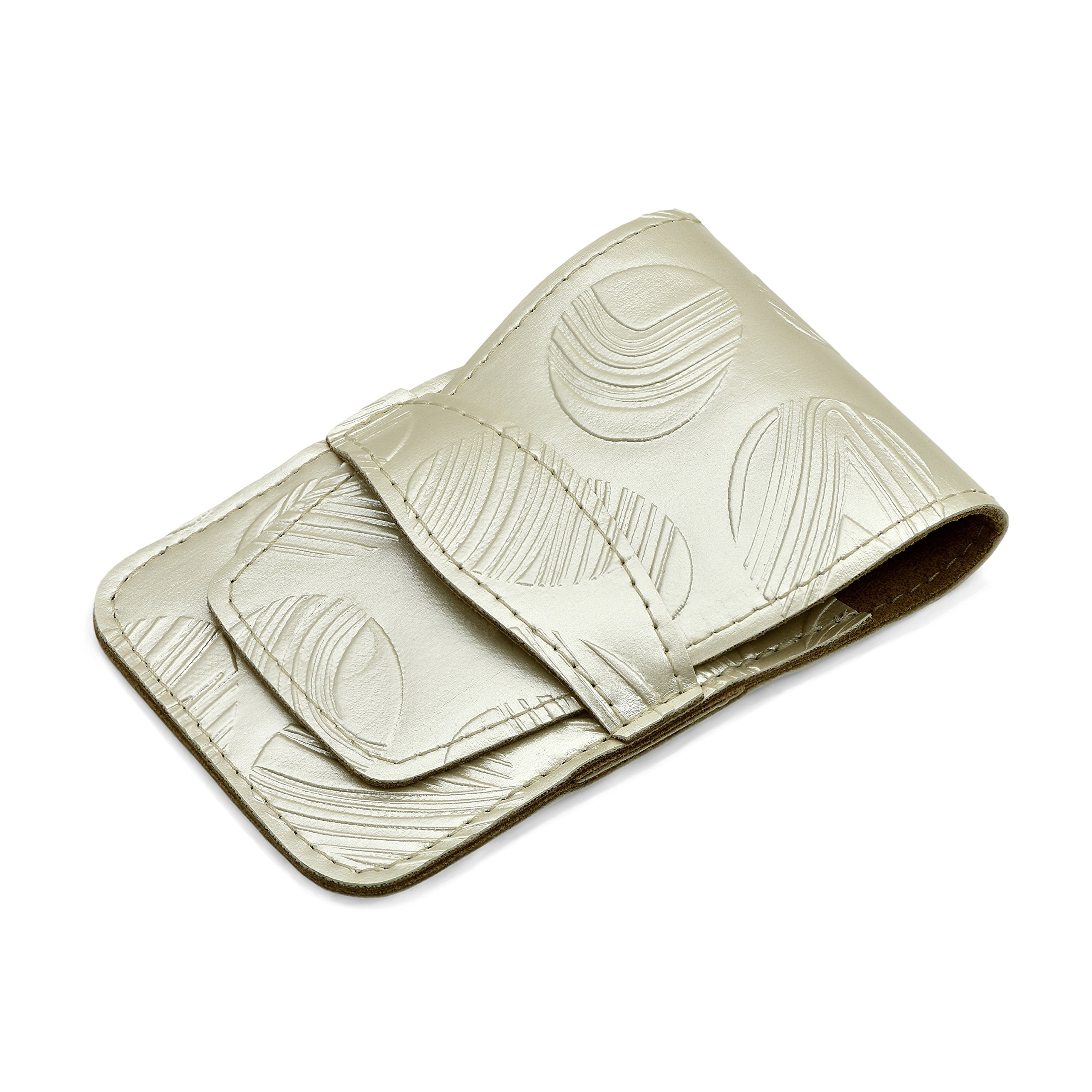 Mont Bleu 5-piece Manicure Set with crystal nail file, in Cruelty Free Fashion Leatherette Case | Italian Scissors - Black Czech Crystal Nail File - German Case - Image 4