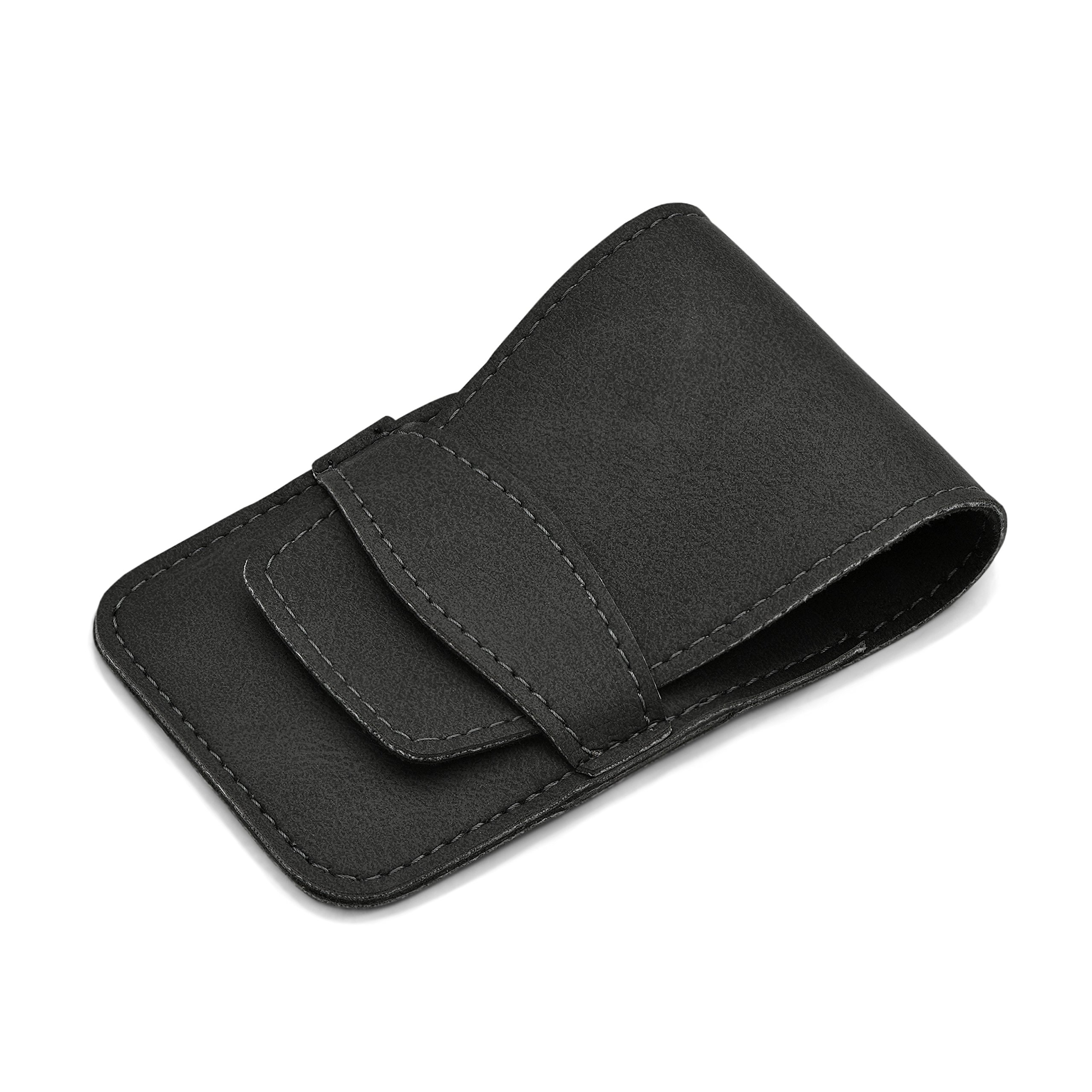 Mont Bleu 5-piece Manicure Set with crystal nail file, in Cruelty Free Leatherette Case | Italian Scissors - Czech Crystal Nail File - German Case - Image 4