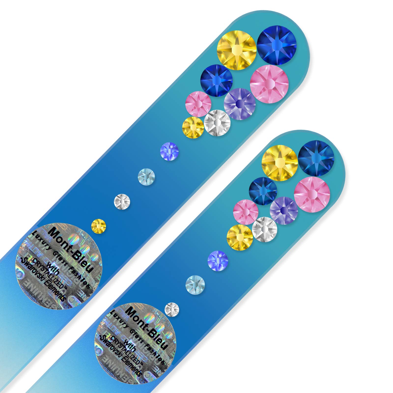 Mont Bleu Set of 2 Crystal Nail Files Hand Decorated with Crystals - Handbag & Universal Sizes - Handmade - Czech Tempered Glass - Image 3